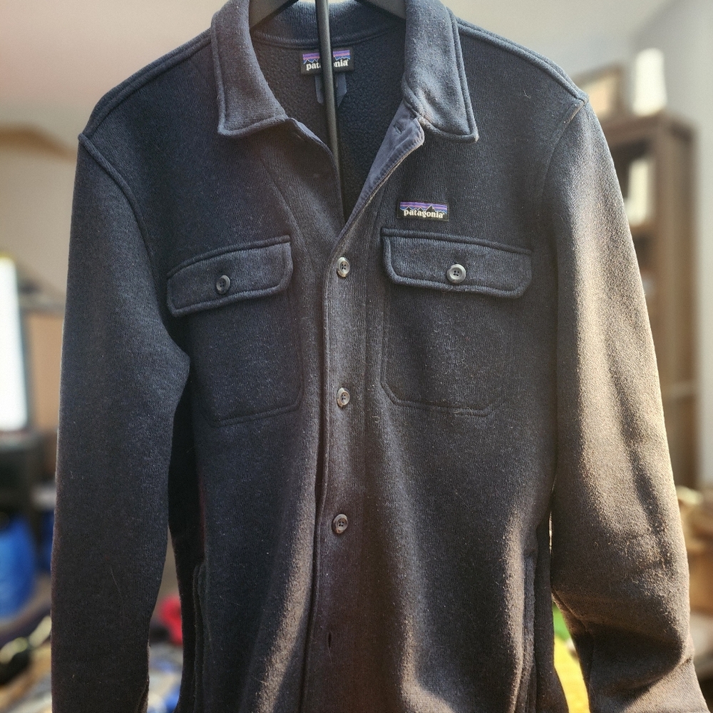 Patagonia Better Sweater Shirt Jacket Mens Medium  Navy Fleece Shacket